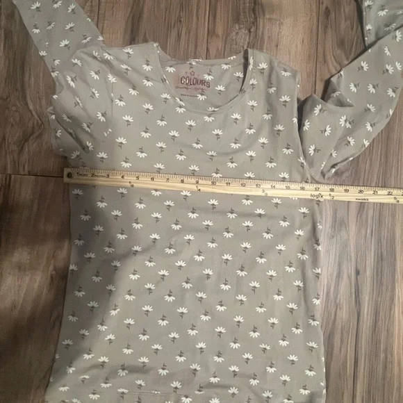 Gudrun Sjödén Daisy Long Sleeve Top Lagenlook Cotton Stretch Beige Floral S - Picture 6 of 12